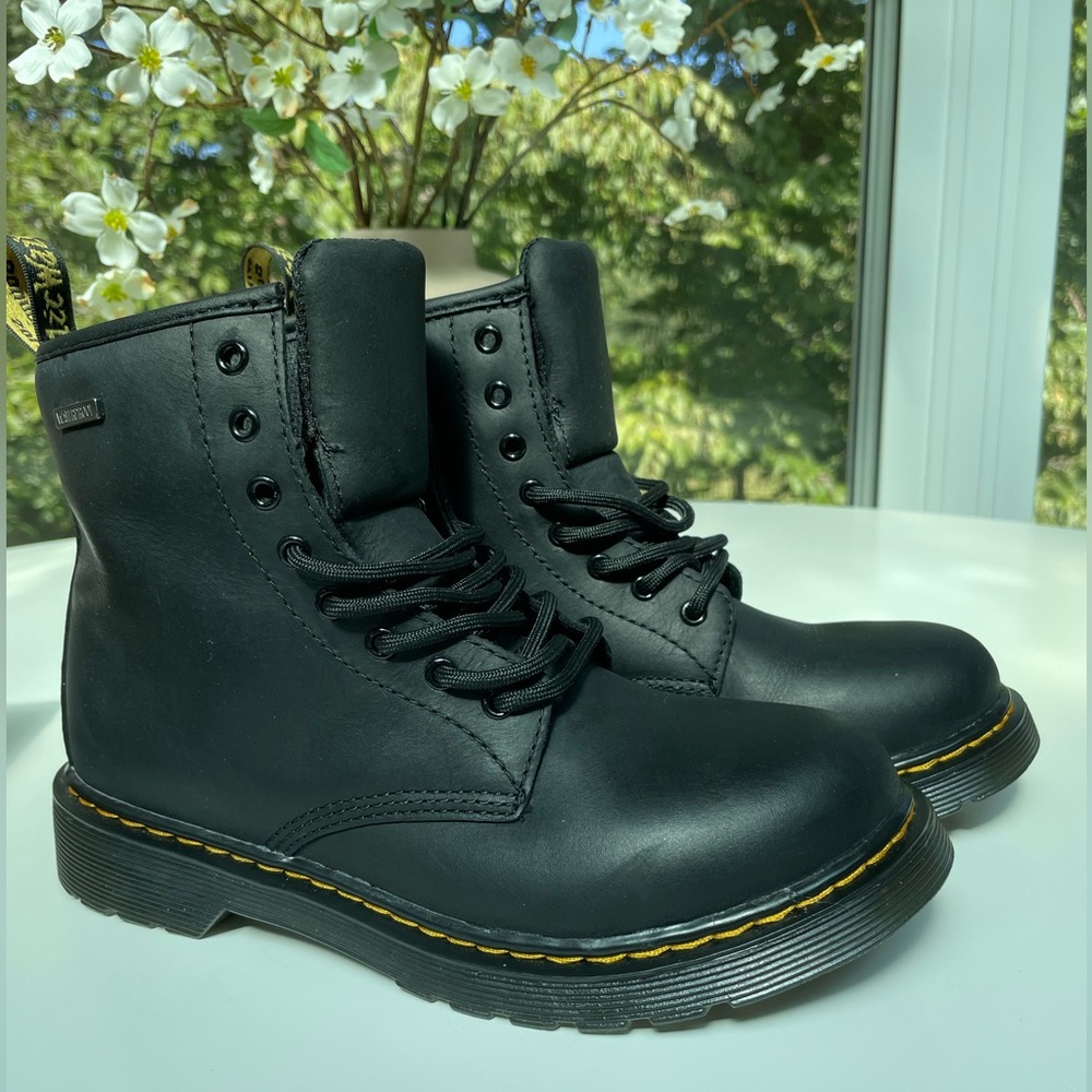 Dr. Martins Leather waterproof boots. Kids size 3, womens 4.5-5